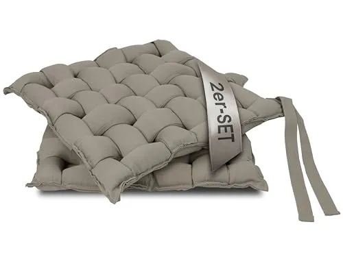 ZOLLNER Stuhlkissen 40 x 40 cm - Hochwertiges, waschbares Kissen für Indoor und Outdoor mit Bindebändern für sicheren Halt. Erhöht den Sitzkomfort und verleiht Ihrem Wohnbereich einen stilvollen Akzent.