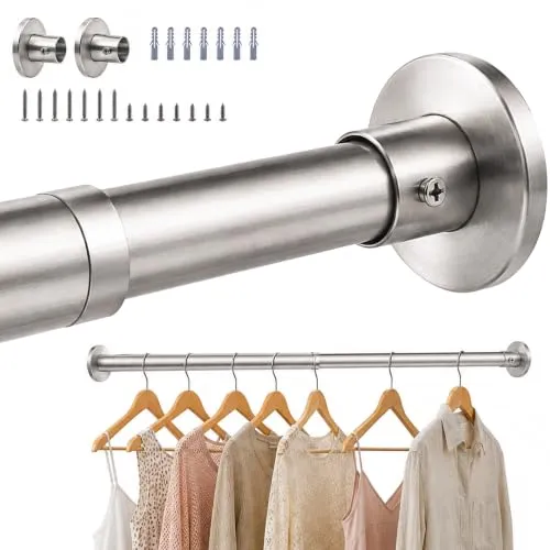 Wardlock Kleiderstange Schrank ausziehbar, Edelstahl Ausziehbare Kleiderstange für Kleiderschrank Innen, Teleskop Schrankstange für Kleidung (48-80 CM)
