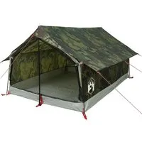 vidaXL Campingzelt 2 Personen - Wasserdichtes Tarnmuster - Ideal für Outdoor-Abenteuer, schützt dieses wasserdichte Zelt vor Regen und Wind und bietet eine gute Belüftung sowie Insektenschutz.