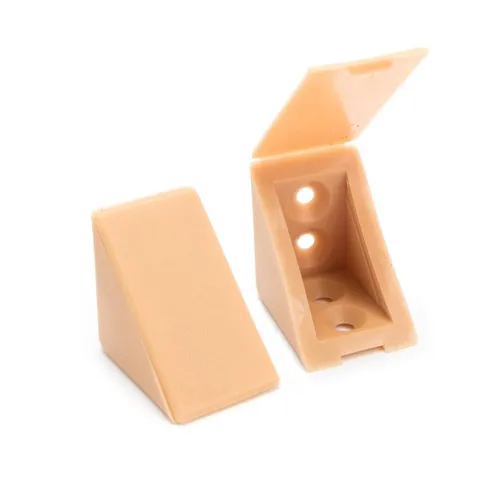 sossai® Winkelverbinder Korpusverbinder/Möbelverbinder/Eckverbinder mit, LxB: 3,2x2,4 mm, (40-St), Farbe: Buche