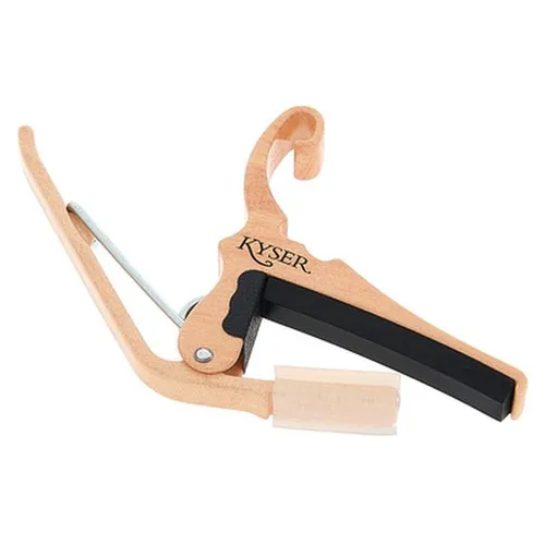 Kyser Quick-Change Acoustic Capo Maple - Kapodaster für Gitarren, sorgt für schnellen und einfachen Saitenwechsel - ideal für Musiker, die Flexibilität und Qualität schätzen.