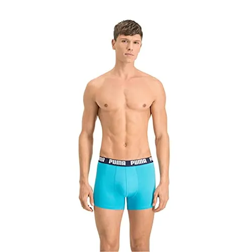 PUMA Herren Puma Basic 2p Boxer Shorts, (Aqua/ Blue 796), S EU