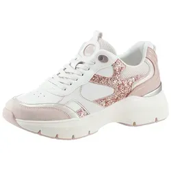 Tamaris Sneaker Low Rosa - Damen-Sneaker mit herausnehmbarem Fußbett, super weich und flexibel, ideal für lose Einlagen und rutschhemmende Laufsohle für sicheren Halt.