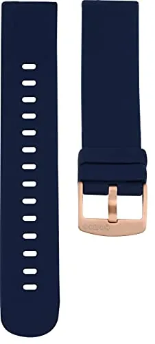 Oozoo Silikon Ersatzarmband 20mm - Dunkelblau mit Roségold - Uhrenarmband 20mm, wasserfest und ideal für aktive Herren und Damen, mit Schnellwechselverschluss für einfaches Anbringen.