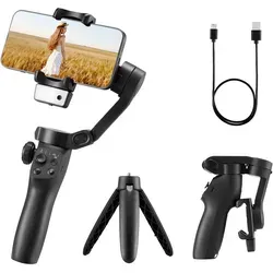 VEVOR Gimbal-Stabilisator für Smartphones mit KI-Tracking - Schwebestativ mit Gesichtsverfolgung über die Capture2-App und integriertem magnetischen Fülllicht für perfekte Aufnahmen in jeder Situation.
