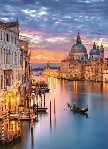 Puzzle 500 Compact Lighting Venice Clementoni 8005125355426