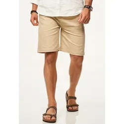 SOULSTAR Chinoshorts mit Stretchanteil Basic Kurze Hose für Herren Regular-Fit Sommershorts mit Elasthan-Anteil Bermuda inkl. Gürtel beige W34