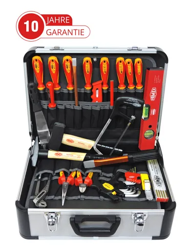 FAMEX 478-10 Profi Alu Werkzeugkoffer - Werkzeug-Set für Elektriker mit hochwertigem Werkzeug aus deutscher Produktion. Ideal für professionelle Anwendungen, variabel anpassbar und aus Aluminium für Langlebigkeit.