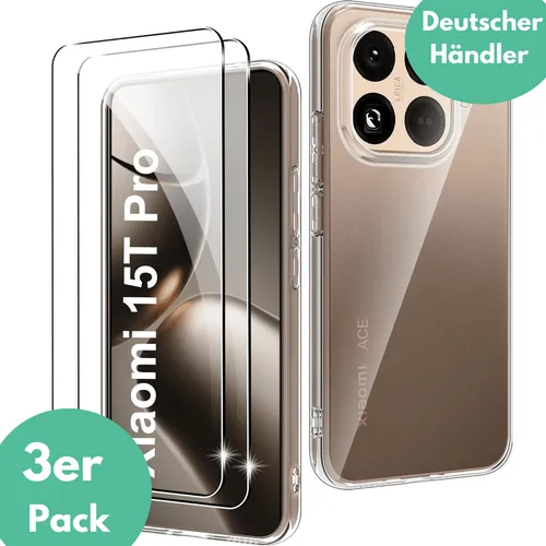 Hülle + 2X Schutzglas für Xiaomi 15T Pro 5G Panzerfolie Display Case Screen Full