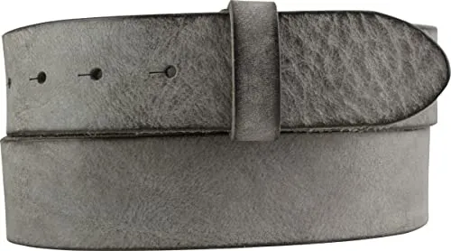 BELTINGER Gürtel aus weichem Vollrindleder Used-Look ohne Schnalle 4 cm | Jeans-Gürtel Damen Herren 40mm | Vintage-Look | Dunkelgrau 115cm