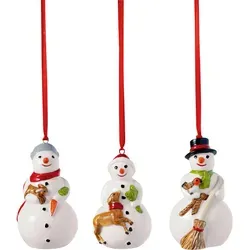 Villeroy & Boch Nostalgic Ornaments – Weihnachtsbaumanhänger - Weihnachtsbaumanhänger: 3 nostalgische Deko-Hänger aus Hartporzellan, ideal als stimmungsvoller Baumschmuck oder für Kränze, perfekte Geschenkidee für Liebhaber klassischer Weihnachtsdekoration.