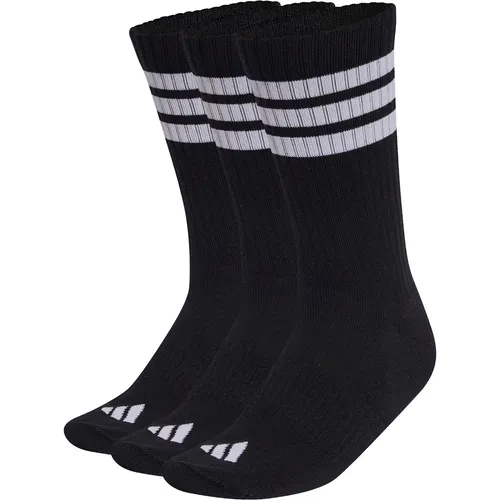 adidas 3 Stripes Crew 3er Pack Socken (Größe 34 , schwarz) in schwarz von adidas