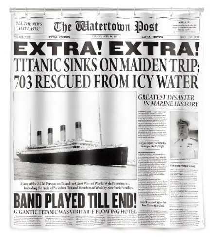 Textil Duschvorhang Titanic 180x180 cm incl.Ringe