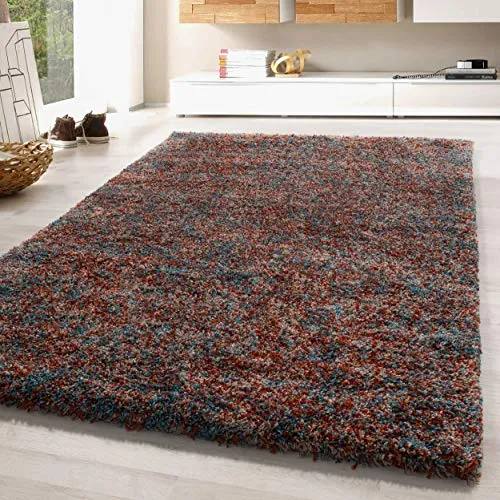 SIMPEX Hochflor Teppich 60 x 110 cm Terrakotta für Wohnzimmer und Flur - Attraktiver Hochflor-Teppich in modernem Terrakotta, pflegeleicht und aus strapazierfähigem Polypropylen. Ideal für gemütliche Wohnräume und sorgt für eine angenehme Fußwärme.