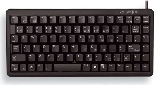 CHERRY G84-4100 - Ultra-flache Kompakttastatur mit USB-Anschluss, langlebige Tasten für 20 Mio. Anschläge, ideal für mobile Anwendungen und professionelle Nutzung