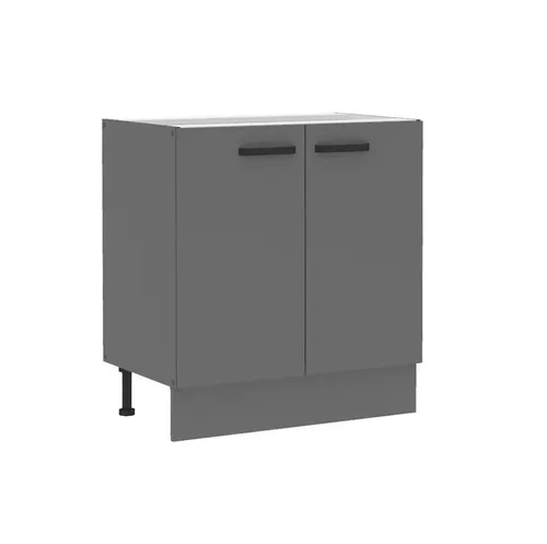 Küchen-Preisbombe Unterschrank 80 cm NESSA Anthrazit - Unterschrank 80 cm mit zwei Türen, höhenverstellbaren Füßen und Dämpfer für leises Schließen. Ideal für Küchenmodelle NESSA, SCANDI und mehr.