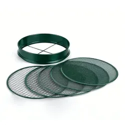 Relaxdays Gartensieb 5in1, Ø 30 cm, Edelstahl - Vielseitiges 5in1 Gartensieb mit fünf austauschbaren Einsätzen für Erde, Kies, Steine, Sand und Kompost. Robust und langlebig aus rostgeschütztem Metall, ideal für den Garten. Kompakt und praktisch für eine einfache Anwendung.