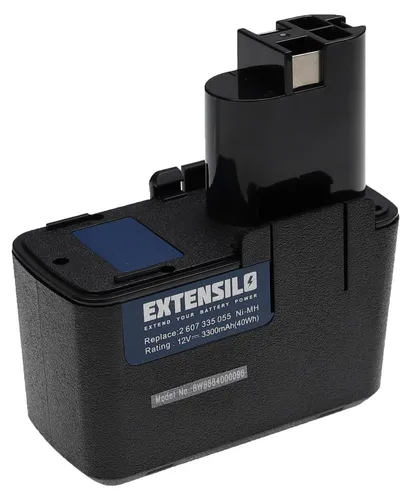 Extensilo Akku für Bosch PSR 120 und PSR 12VES - Leistungsstarker NiMH Akku mit 3300 mAh für Elektrowerkzeuge. Ideal als Zweitakku für zuverlässige Energieversorgung und lange Betriebszeiten. Kompatibel mit zahlreichen Bosch Modellen.