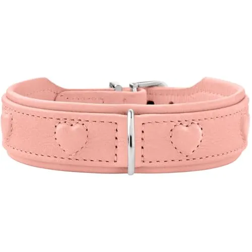 Hunter Hunde-Halsband Soho X Love - hellrosa, XS-S - Hochwertiges Hunde-Halsband aus strapazierfähigem Material, perfekt für stilbewusste Hundehalter. Ideal für kleine Hunde mit einer Breite von 2,6 cm und einer Länge von 37 cm.