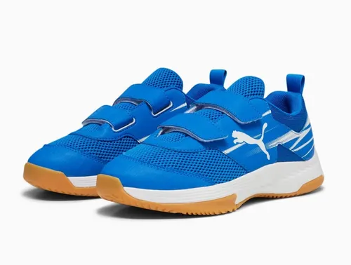 Puma Kinder Multisport Indoor Hallenschuhe Varion II V Jr 107343 blau, Schuhgröße:30 EU - Hallenschuhe für Kinder mit Klettverschluss und SoftFoam+-Einlegesohle für optimalen Komfort. Ideal für alle Indoor-Sportarten, rutschfeste Gummisohle, die keine Spuren hinterlässt.