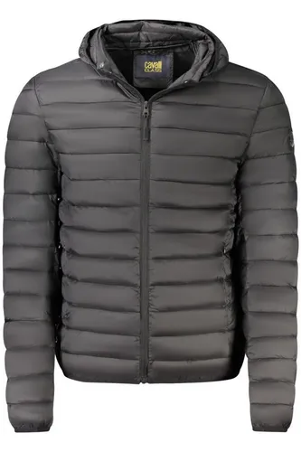CAVALLI CLASS Herrenjacke Schwarz, Größe M - Funktionsjacke mit abnehmbarer Kapuze, leichtem 100-Gramm-Material und stilvollem Design. Ideal für modebewusste Herren, die Qualität und Funktionalität schätzen.