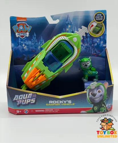 PAW Patrol  Aqua Pups Fahrzeug Spielzeugauto U-Boot im Schwertfisch Design Rocky