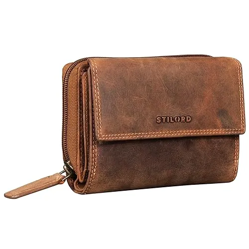 STILORD Thea Damen Geldbeutel - Leder RFID Geldbörse Groß in Vintage Design, mit NFC Schutz und 100% echtem Rindsleder in Geschenkbox