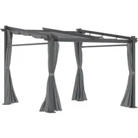 Furnicato Pergola mit Ausziehbarem Dach 297x295 cm Dunkelgrau - Genießen Sie Flexibilität im Freien mit der ausziehbaren Pergola von Furnicato. Robuste Konstruktion und einstellbarer Schatten machen sie ideal für Garten und Terrasse.