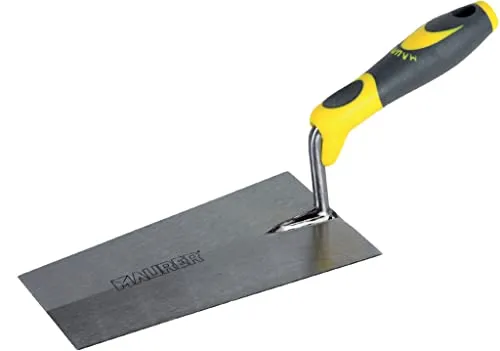 Maurer 87818. Maurerkelle, quadratisch, Zweikomponenten-Griff, 20 cm, grau/gelb