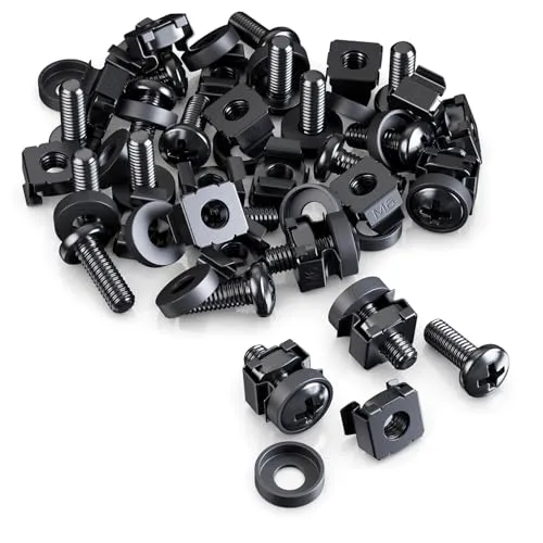 deleyCON M6 Käfigmuttern & Schrauben Set, 20 Stück in schwarz von deleyCON