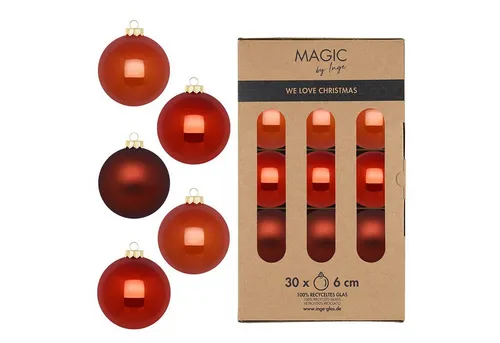 Weihnachtskugeln Glas 6cm in orange von Holly & Jolly