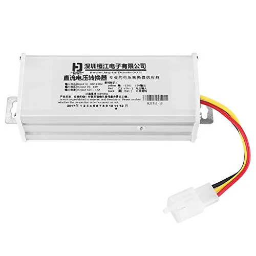 Akozon Konverter Adapter Transformator,Step Down Spannungsreduzierer Eingang DC 48V-120V Ausgang 12V 15A/180W Netzteil Regler Converter für Elektrofahrzeug Cart Club Auto
