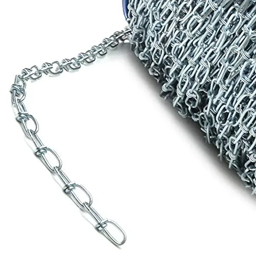 DQ-PP KNOTENKETTE | 1,4 mm | DIN 5686 | 5 m | Dekokette Zierkette Gartenkette Stahl VERZINKT Gliederkette Lampenkette Kette Deko Garten