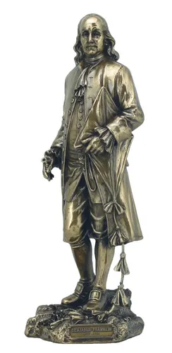 Veronese Figur Benjamin Franklin, Erfinder und Staatsmann - Detaillierte bronzierte Figur von Benjamin Franklin, ideal als Geschenk oder zur dekorativen Gestaltung. Maße: 35x15x15 cm, perfekt für Kunstliebhaber.