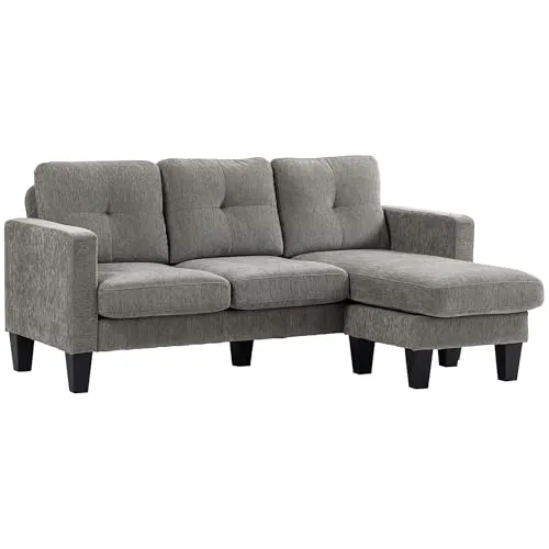 HOMCOM Ecksofa mit umkehrbarer Chaiselongue von HOMCOM