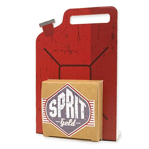 itenga Geldgeschenk oder Gastgeschenk Verpackung Benzinkanister Spritgeld aus Karton 15x10cm