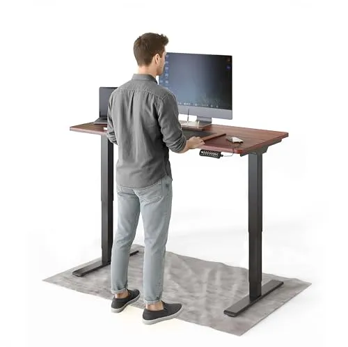 DESKSPACE Höhenverstellbarer Schreibtisch – elektrisch mit Memory und Kollisionsschutz - Ergonomischer Schreibtisch für Homeoffice oder Büro, stufenlos höhenverstellbar von 62 bis 126 cm, leiser Motor, integrierter USB-Anschluss und 10 Jahre Garantie.