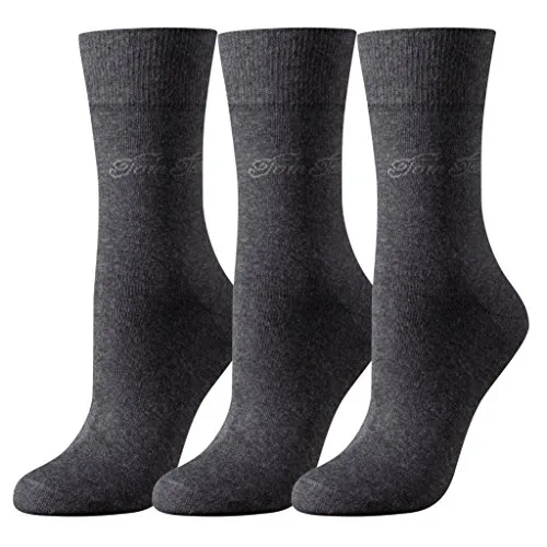 Tom Tailor Damen Socken 3-er Pack, 9703 women basic socks 3 pack, Gr. 35-38, Grau (anthracite melange - 620)