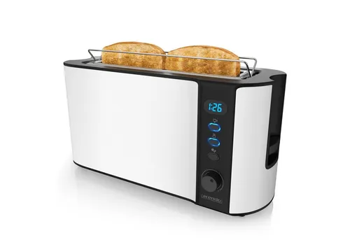 Arendo Toaster Edelstahl Langschlitz mit Display in weiß von Arendo