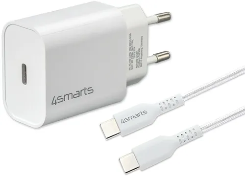 Produktbild 4smarts Schnelllade-Set VoltPlug PD 20 W mit 1,5m USB-C zu USB-C Kabel Weiß, NEU