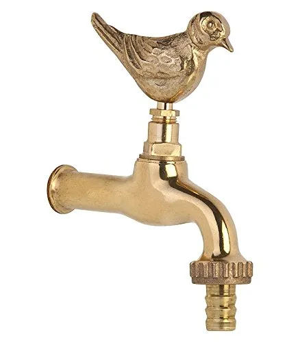 Hahn, Auslaufventil, Wasserhahn, Vogel, Messing poliert DN15