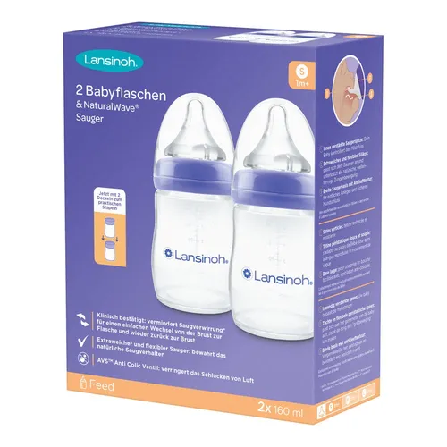 Lansinoh Babyflaschen&naturalwave Sauger S 2x160ml 2 St von Lansinoh Laboratories . Niederlassung