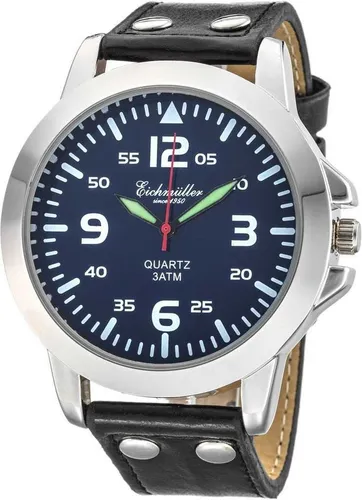 Eichmüller Quarzuhr Herrenuhr RE1011 mit blauem Zifferblatt von Eichmüller