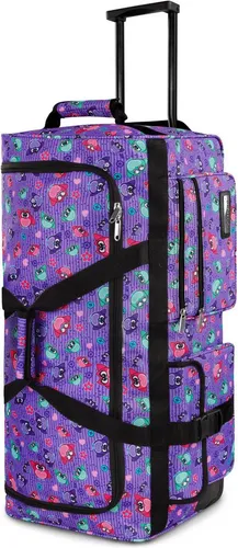 normani Reisetasche mit 3 Rollen – 80 Liter Trolley für komfortables Reisen - Diese praktische Reisetasche bietet ein großzügiges Volumen von 80 Litern mit intelligentem Stauraum. Der versenkbare Trolleygriff und die leichtläufigen Rollen sorgen für müheloses Transportieren. Robustes, wasserabweisendes Nylon sorgt für Langlebigkeit.
