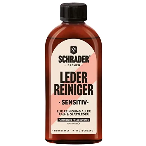 Schrader Leder Reiniger sensitiv - Reinigungsmittel für raues & glattes Leder - 250ml - Made in Germany