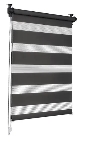Doppelrollo schwarz 75x150cm Klemmfix ohne Bohren Fensterrollo Seitenzugrollo