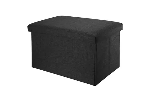 Intirilife Sitzhocker mit Stauraum - Sitzhocker in Leinen-Optik, ideal als Aufbewahrungsbox und zusätzliche Sitzgelegenheit. Modernes Design, platzsparend und schützt Ihre Habseligkeiten vor Staub.