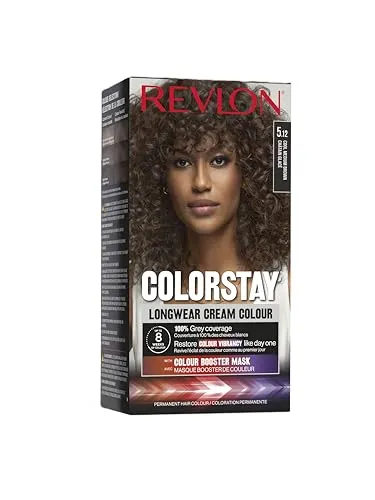 Revlon ColorStay – permanente Haarfarbe, langanhaltend, deckt 100% weißes Haar ab, bis zu 8 Wochen, Macadamia-Öl und Murumuru-Butter, N5.12 Eisbraun