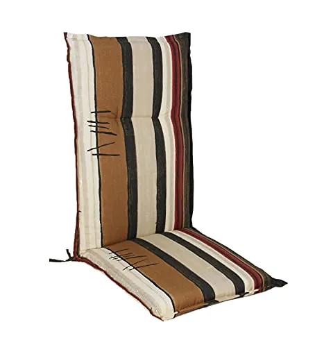 Spetebo BENGASI Pflegeleichtes Polster für Hochlehner - Polsterauflage für Hochlehner mit Haltegurt, 121 cm x 50 cm x 6 cm, pflegeleicht und waschbar – ideal für gemütliche Stunden im Garten.