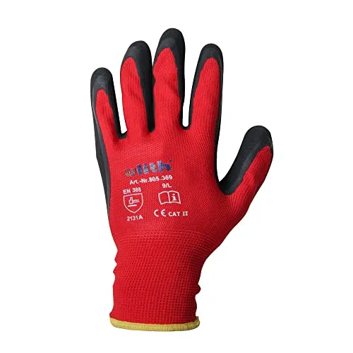 Scorprotect Arbeitshandschuh Montage-Feinstrickhandschuhe rot Größe (9 = L)